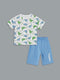 Crew Neck Printed Boy’S T-Shirt And Shorts Set (2 Pcs)